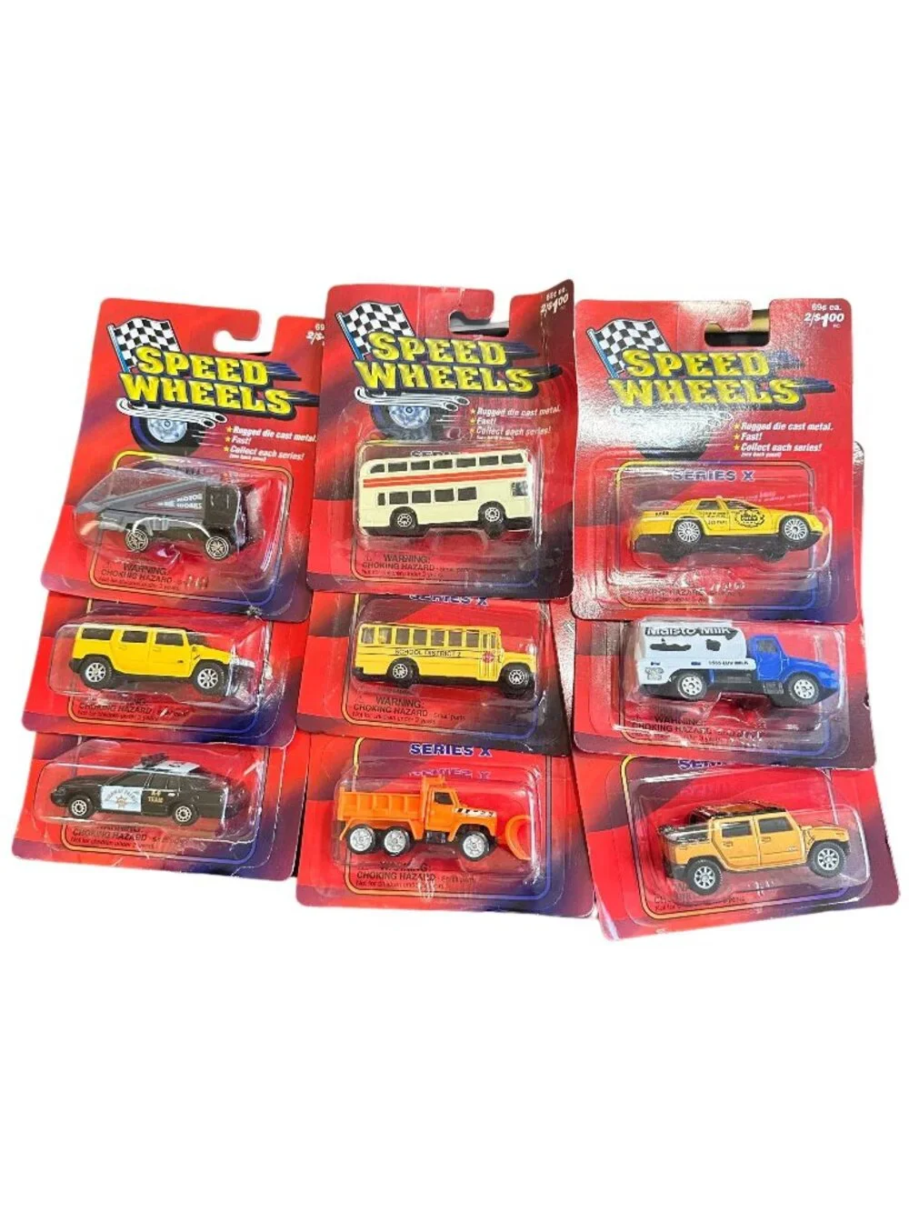 Maisto Speed Wheels 1:64 Series X Personal Vehicles Lot of 9 on Card